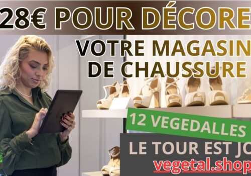 828€ pour décorer plafond végétal de votre magasin de chaussure