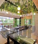 Plafond vegetal artificiel ignifuge pour salle de restaurant vegetal shop